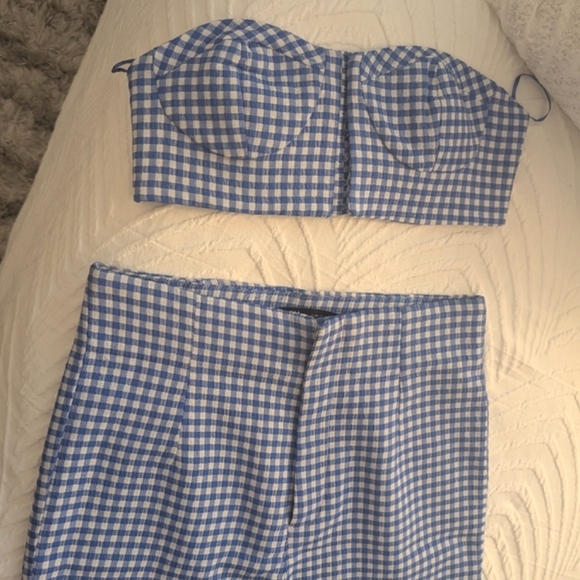 Zara Pants - Two piece blue gingham set - Zara M (Sabrina Carpenter costume)